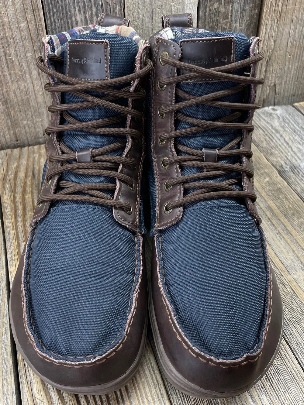 Lems Boulder Boot Mens Size 10 Navy Stout Zero-Drop Wide Toe Box Boots Comfort